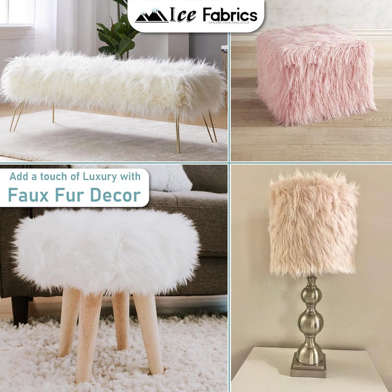 Ice Fabrics Craft Faux Fur Fabric Pre Cut Rolls - 6"x60" Fur Ribbon Mohair Fabric Strips - Super Soft and Fuzzy - Perfect for Crafts, Costumes & Decoration - Purple - 6x60 - Image 3